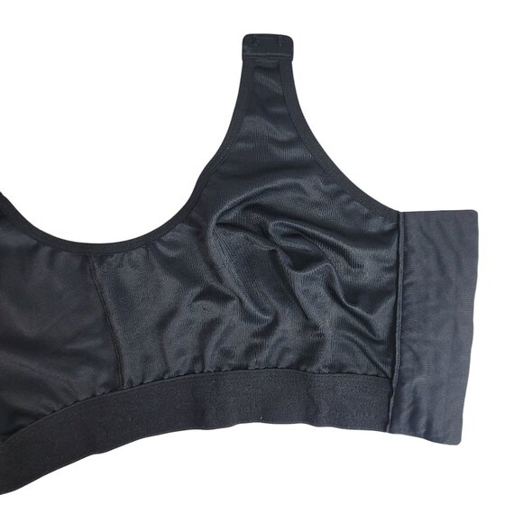 Marena Recovery Front Close Bra Black 38 D/E Wirefree Wide Straps Post Surgery - Picture 7 of 13